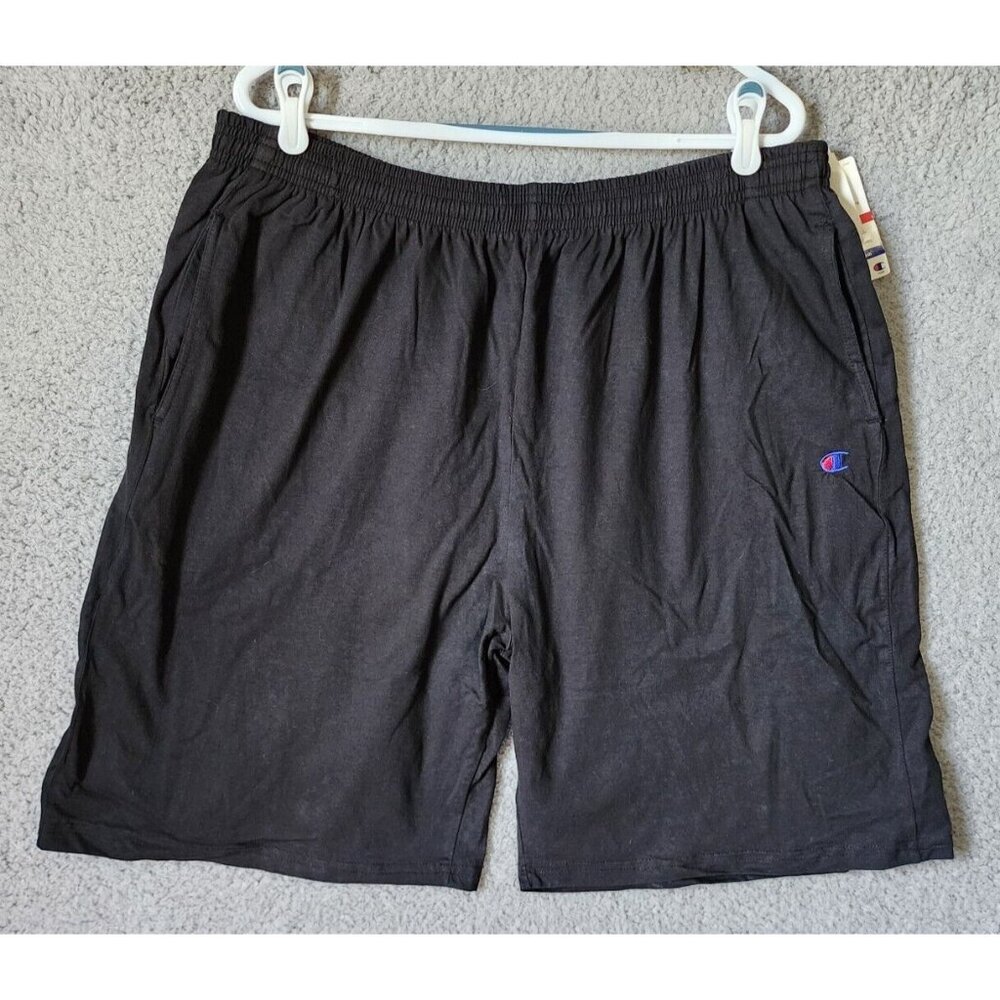 NEW VTG Champion Sport Stretch Black Gym Shorts Size 2XL Cotton Spandex‎ Blend